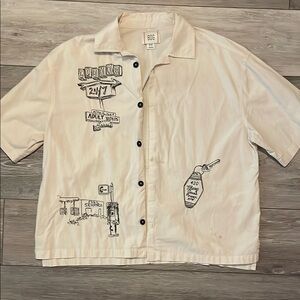 BDG Cream Casual Button Down Shirt